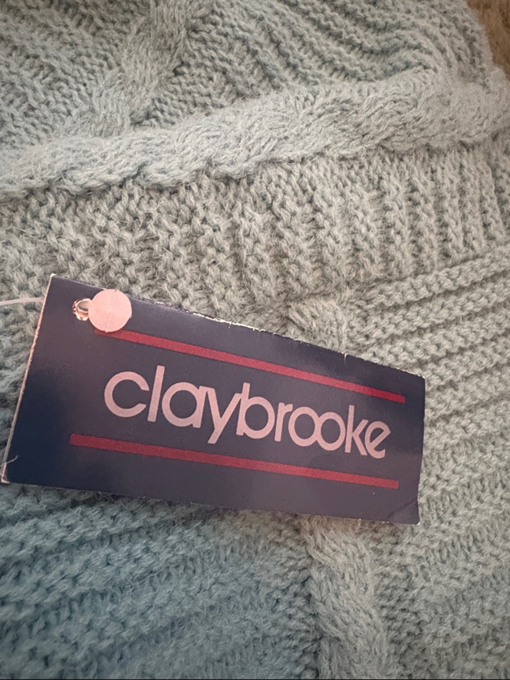 Claybrooke Vintage Y2K Textured Crewneck Pullover Sweater New Old Stock Teal M - Picture 5 of 6